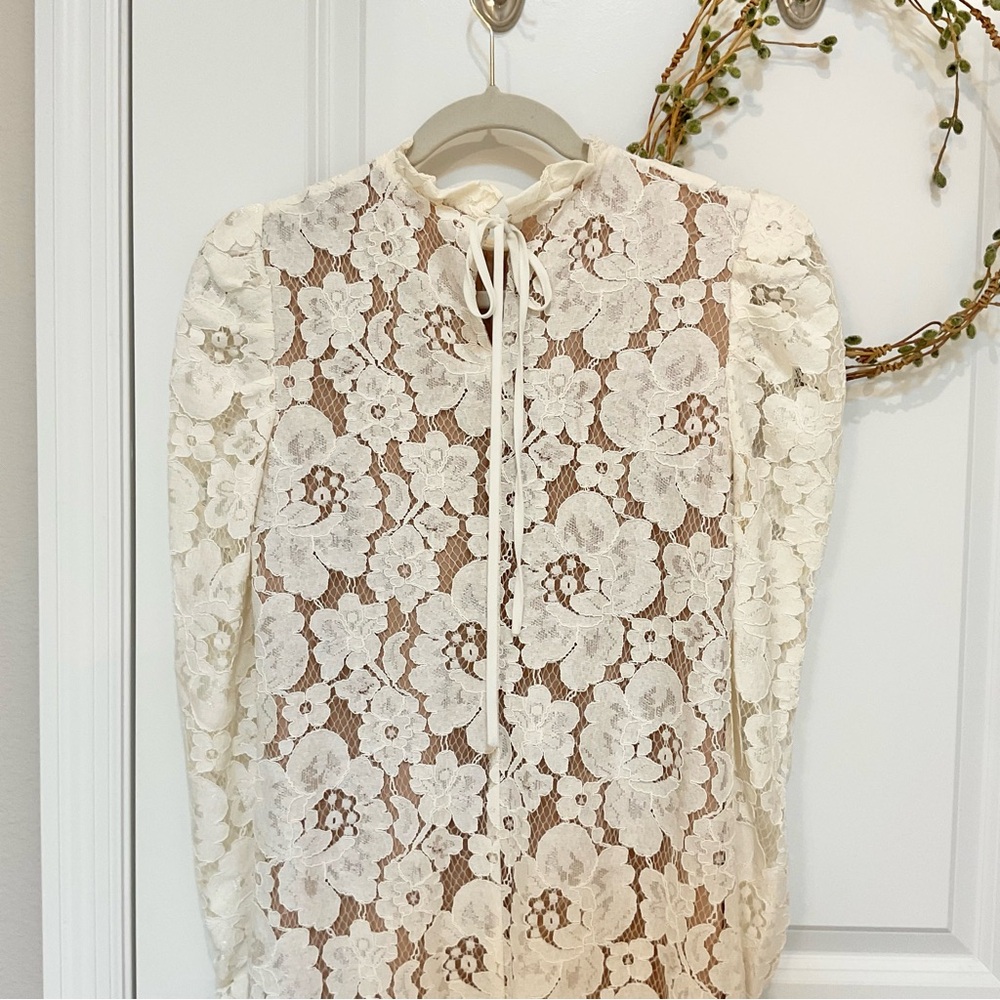 WAYF Emma Puff Sleeve Lace Dress Size XS, EUC - Picture 6 of 7